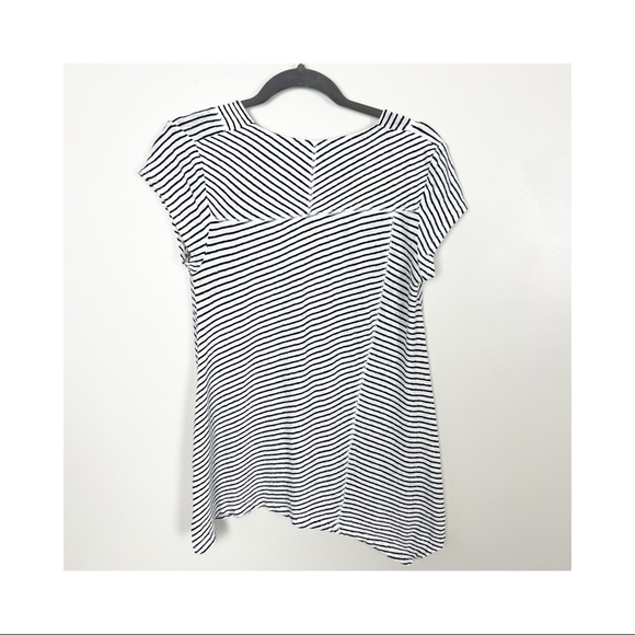 Anthropologie Postmark Asymmetrical Striped Womens Top Linen Blend Size S - Picture 4 of 6